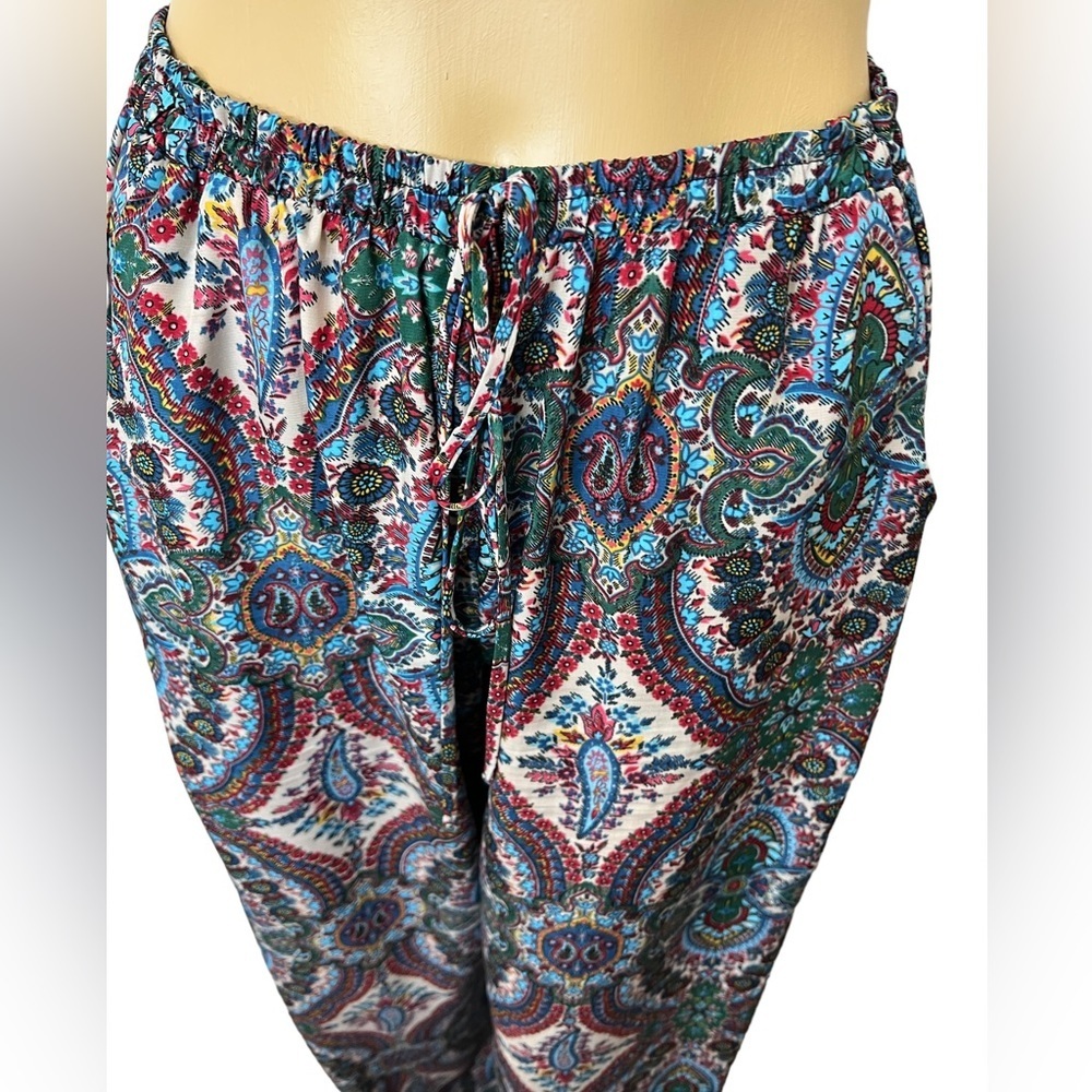 🔥🔥CHA CHA VENTE LADYS PAJAMA PANT PAISLEY PRINT 100% POLY WIDE LEG☑️